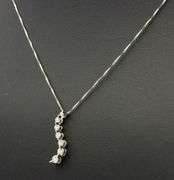 14kt White gold 0.15ctw diamond journey pendant on chain