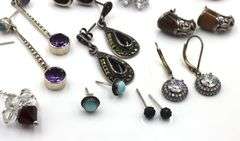 Group lot of Vintage 925 sterling silver earrings