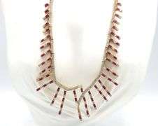 Fantastic 14.80CTW Baguette-Cut Ruby & 4.37CTW Diamond Necklace in 14K Yellow Gold Over Sterling Sil