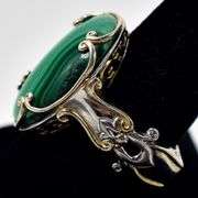 Vintage Malachite Ring in Sterling Silver