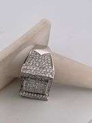 MEN'S CERTIFIED 14K WHITE GOLD DIAMOND RING. 7.50 CARATS OF DIAMONDS