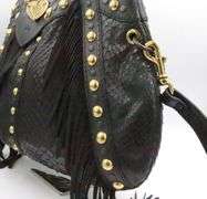 Gucci Leather Python Suede Fringe Babouska Tote W/Strap