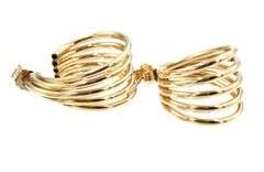 14kt Yellow gold 5 row J hoops