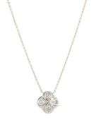 New 1.44ctw Asscher Oval and Round Diamond Clover Frame Pendant Necklace in 18K