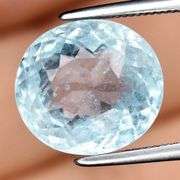 Tightly faceted 4.57ct baby blue Aquamarine