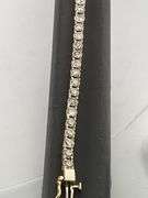 CERTIFIED 14K YELLOW GOLD DIAMOND TENNIS BRACELET