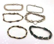 Group lot of vintage 925 sterling silver 6 bracelets