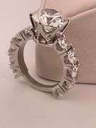 CERTIFIED BRAND NEW 14K WHITE GOLD DIAMOND ENGAGEMENT RING . 8.53 CARATS