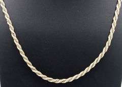Set of Italian 925 sterling silver two tone necklace and bracelet
