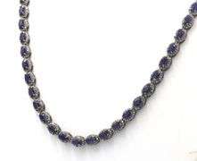 Darling 17.07CTW Oval Emerald-Cut Blue Sapphire & 5.00CTW Diamond Tennis Necklace in 14K White Gold 