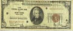 1929 Series $20 New York National Currency Note
