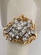 CERTIFIED 14K YELLOW AND WHITE GOLD DIAMOND RING