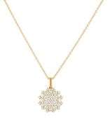 New 1.50ctw Diamond Starburst Cluster Pendant Necklace in 18K