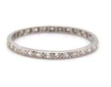 Antique 0.15ctw single cut diamond band in platinum