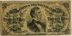 25 Cent 1863 Cent Fractional Currency
