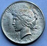 1921 Key Date Near Unc Peace Dollar