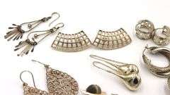 Group lot of Vintage 925 sterling silver earrings