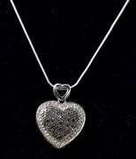 Marcasite Gemstone and Diamond Heart Pendant Necklace in Sterling Silver