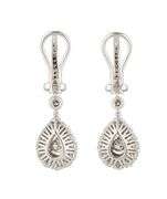 1.35ctw Diamond Double Frame Pear Shaped Dangle Earrings in 14K