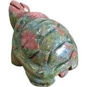Hand-Carved Unakite Turtle Gemstone