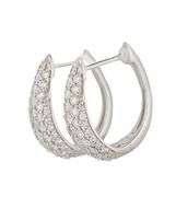 New 1.12ctw Pave Diamond Graduated Huggie Hoop Earrings in 14K