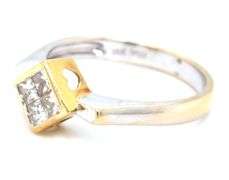 Sweet 18K W&Y Ring with Princess Cut Diamonds