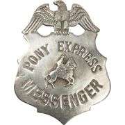 Pony Express Messenger Badge Silver Finish