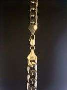 Huge 129.4 Gram 14 Kt Tri-Layered Gold Plate Cuban Link Necklace
