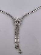 CERTIFIED 18K WHITE GOLD DIMOND HANGING NECKLACE