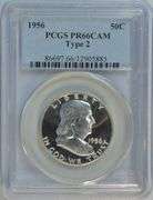 Gem Cameo Proof 1956 Franklin Half Dollar. PCGS PR66CAM
