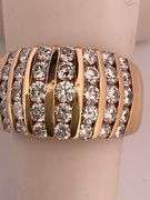 CERTIFIED LADIES 14K YELLOW GOLD AND DIAMOND BAND