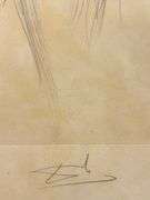Rare Salvador Dali Pencil Signed Etching on Parchment Paper from 'Roi je t'attends à Babylone' suite