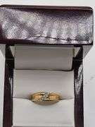 14k yellow gold diamond band, size 6.5 -4.5 gr