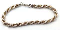 Set of Italian 925 sterling silver two tone necklace and bracelet