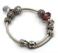 Set of Pandora charm bracelets in 925 sterling silver