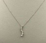 10kt White gold diamond pendant on box chain necklace