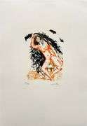 Rare Pencil Signed Salvador Dali Original Aquatint from 'Eight Mortal Sins', 1966