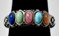 Vintage Carolyn Pollack Multi-Gemstone Ring in Sterling Silver