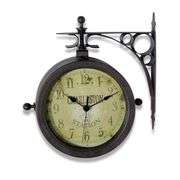 Charleston Double-Sided Train Station Clock & Thermometer