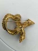 CERTIFIED 18K YELLOW GOLD AND DIAMOND BROOCH