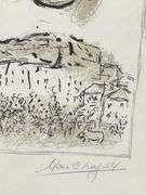 Rare Marc Chagall Signed Lithograph on Japon Nacre Paper Double Gray Portrait