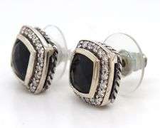 David Yurman Albion black onyx and diamond stud earrings