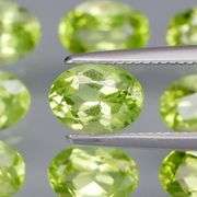 Oval cut! Untreated! Matched! 7.08ct Peridot set!