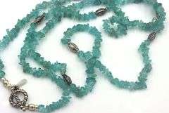 Aquamarine blue green stone bead Ethnic necklace