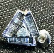 14K White Gold Emerald Cut Diamond Cluster Earring