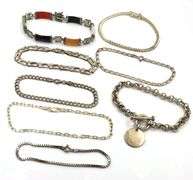 Group lot of 8 Vintage 925 sterling silver bracelets