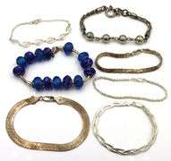 Group lot of 7 Vintage 925 sterling silver bracelets