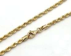 14kt Yellow gold rope chain necklace