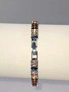 Sparkling 14.5 Ctw MultI Color Lab Simulated Diamond White Gold Plated Tennis Bracelet