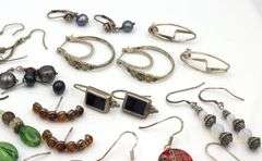 Lot of Vintage 925 sterling silver gemstone earrings